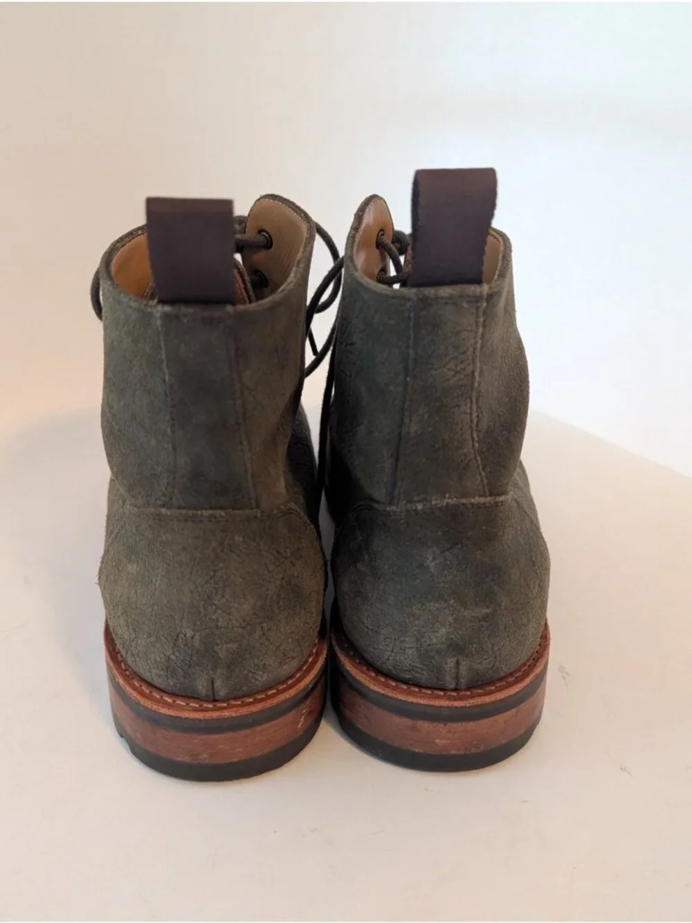 Taft The Dragon Green Textured Leather Cap Toe Combat Boots Sz 11